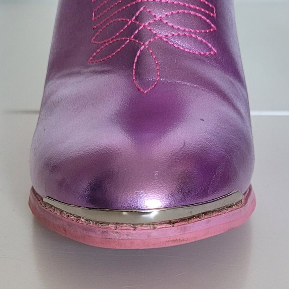 Dolls Kill X Care Bears Magical Moon Holographic Space Cowboy Boots - Size 10M - Picture 12 of 16